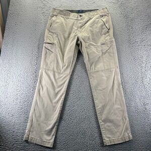 George Pant Mens 36x32 Beige Cotton Cargo Straight Leg Stretch Utility Workwear
